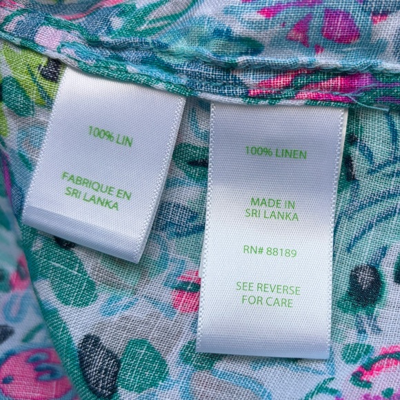 Lilly Pulitzer Sea View Linen Button Down Top In Multi Dive Bar, Size M - Picture 15 of 16